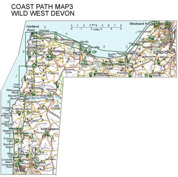 Coast Path Walking Map: Wild West Devon