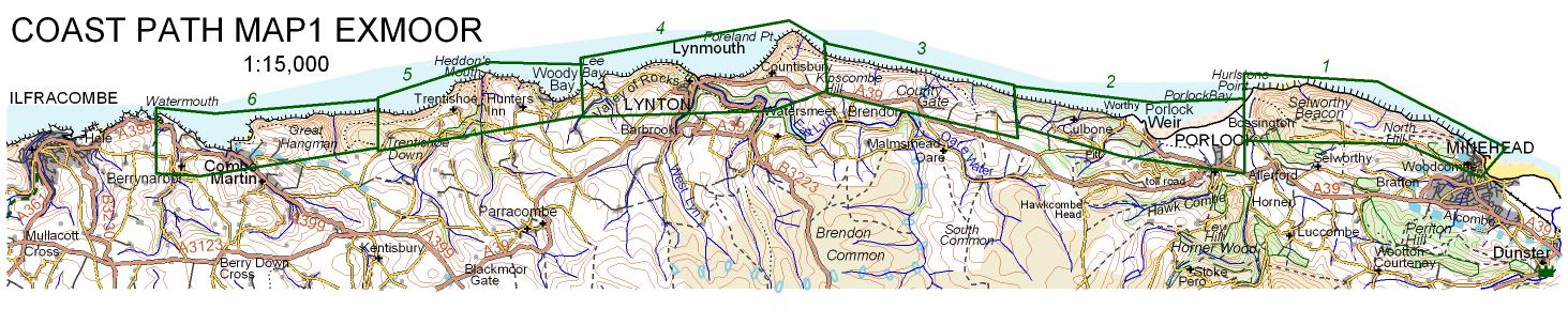 Croydecycle coast path map: Exmoor